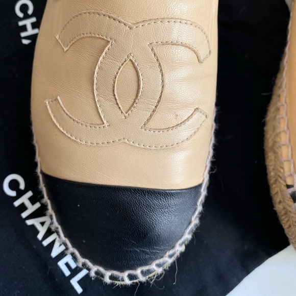 Chanel Full Set CC espadrilles lamb leather nude 40 - Picture 6 of 16